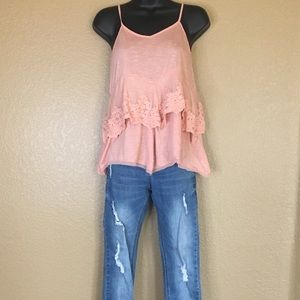 Coral Lace Tank